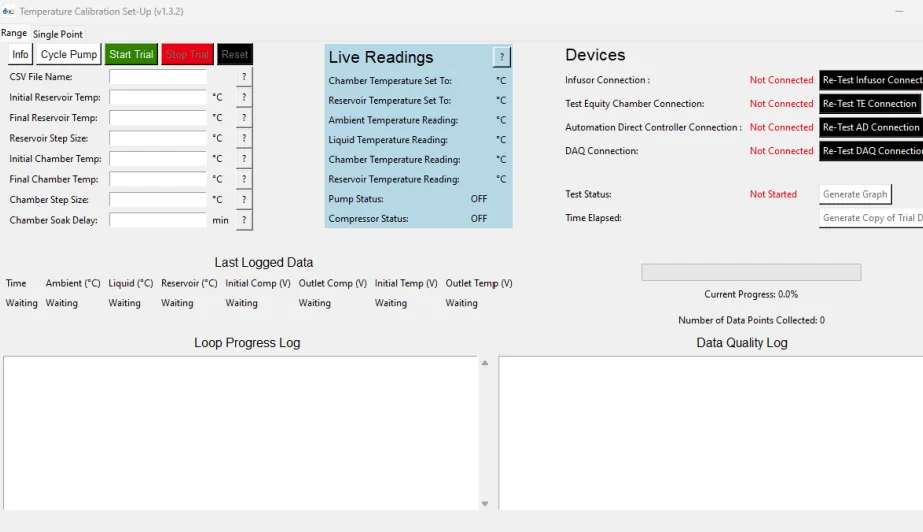 My work product: the calibration hardware I built and the automation software that runs it